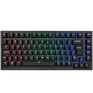 Teclado Mecânico Gamer Akko MG75 Switch Silver V3 Pro ABNT2 Preto