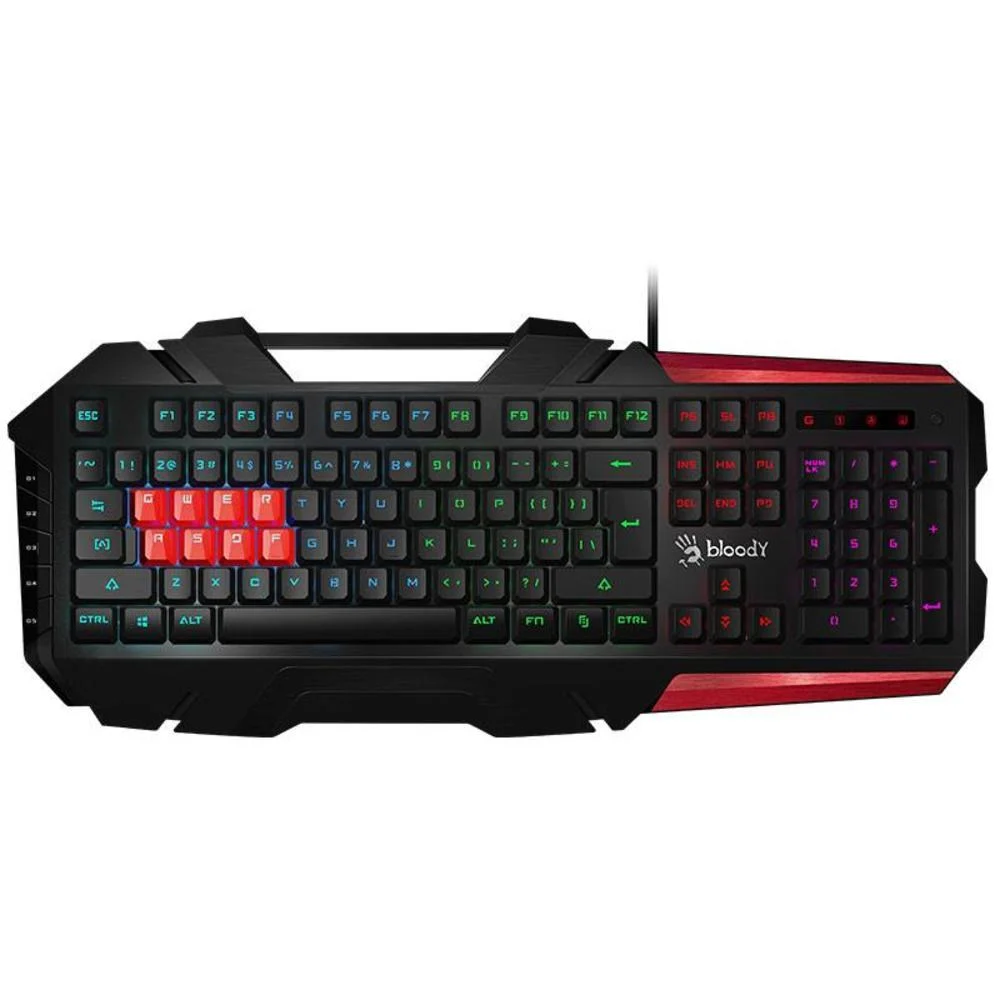 Teclado Mecânico Gamer Bloody RGB Padrão Inglês Preto e Vermelho B3590R - Imagem 1