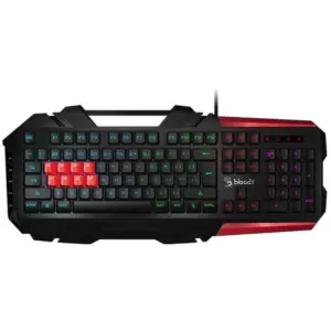 Teclado Mecânico Gamer Bloody RGB Padrão Inglês Preto e Vermelho B3590R