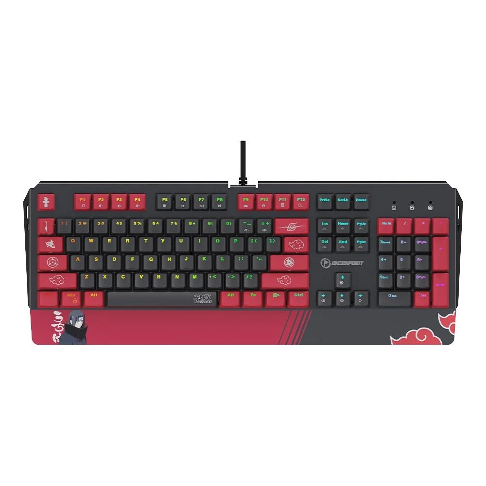 Teclado Mecânico Gamer Checkpoint KX-500 Akatsuki Full Naruto RGB Switch Red Anti-Ghosting Preto e Vermelho NA-KB-1002 - Imagem 1