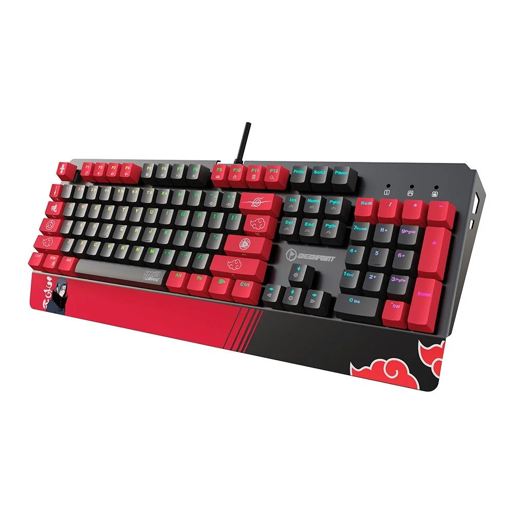 Teclado Mecânico Gamer Checkpoint KX-500 Akatsuki Full Naruto RGB Switch Red Anti-Ghosting Preto e Vermelho NA-KB-1002 - Imagem 2