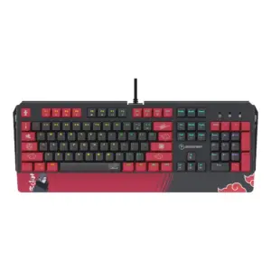 Teclado Mecânico Gamer Checkpoint KX-500 Akatsuki Full Naruto RGB Switch Red Anti-Ghosting Preto e Vermelho NA-KB-1002