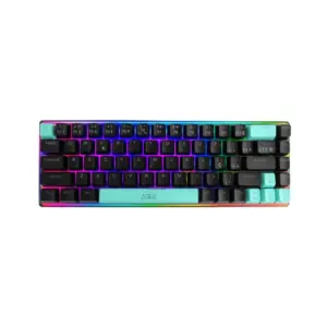 Teclado Mecânico Gamer LED 68 Teclas Silencioso USB Preto