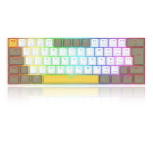 Teclado Mecânico Gamer Redragon Draconic Pro RGB Switch Marrom Branco Cinza e Amarelo K530-YL WT GY