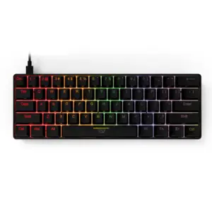 Teclado Mecânico Gamer Evzen Elite NinexT Panzer Mini RGB 60% Switch Gateron Red Preto
