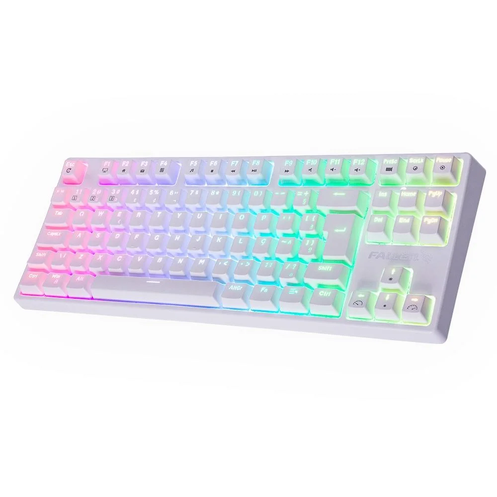 Teclado Mecânico Gamer Fallen Pantera TKL RGB Switch Blue Anti Ghosting ABNT2 Branco TE-FA-PA-BR-TK-SA - Imagem 2
