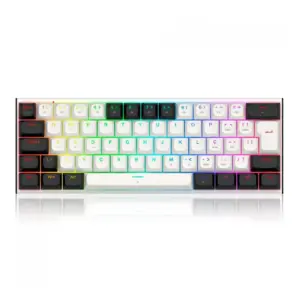 Teclado Mecânico Gamer Redragon Fidd RGB Switch Rosa ABNT2 Branco e Preto K683BW-RGB PT