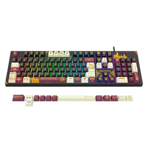 Teclado Mecânico Gamer Harry Potter Amsa Hogwart's RGB Full Size USB ABNT2 Preto HP-592RGB - Imagem 1