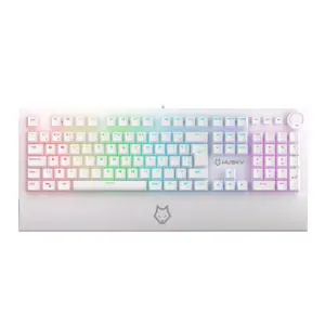 Teclado Mecânico Gamer Husky Anchorage Full Size RGB Switch Gateron EF Brown ABNT2 Branco HTG200BRMA