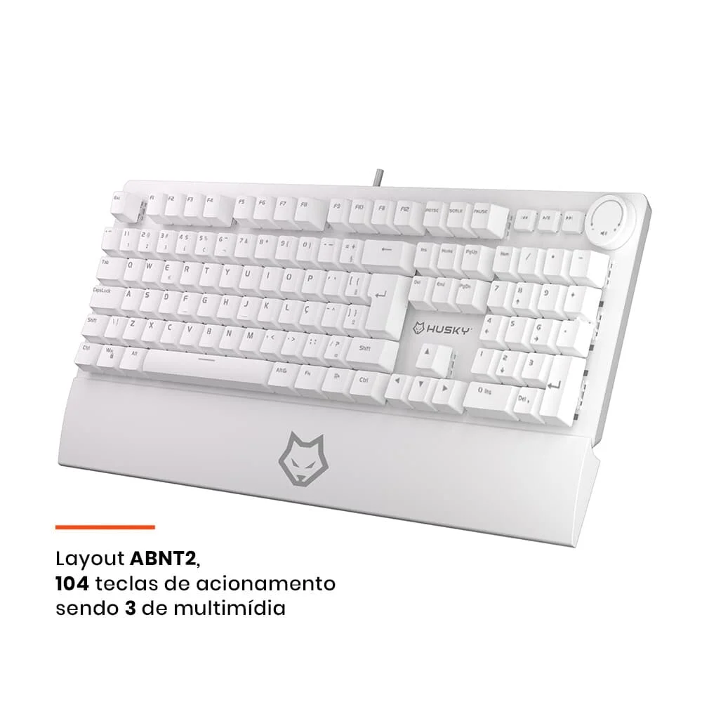 Teclado Mecânico Gamer Husky Anchorage Full Size RGB Switch Gateron EF Red ABNT2 Branco HTG200BRVR - Imagem 2