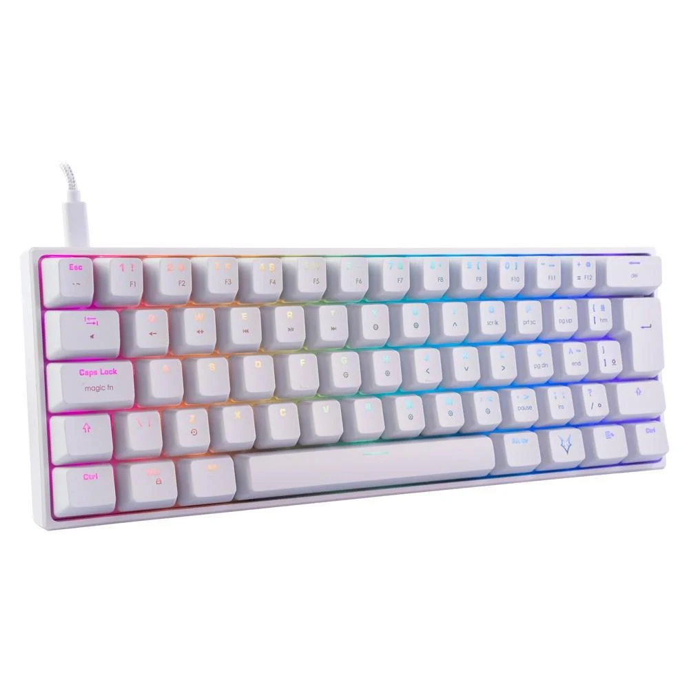 Teclado Mecânico Gamer Husky Blizzard RGB Switch Gateron Brown 60% ABNT2 Branco HTG001BRMA - Imagem 3