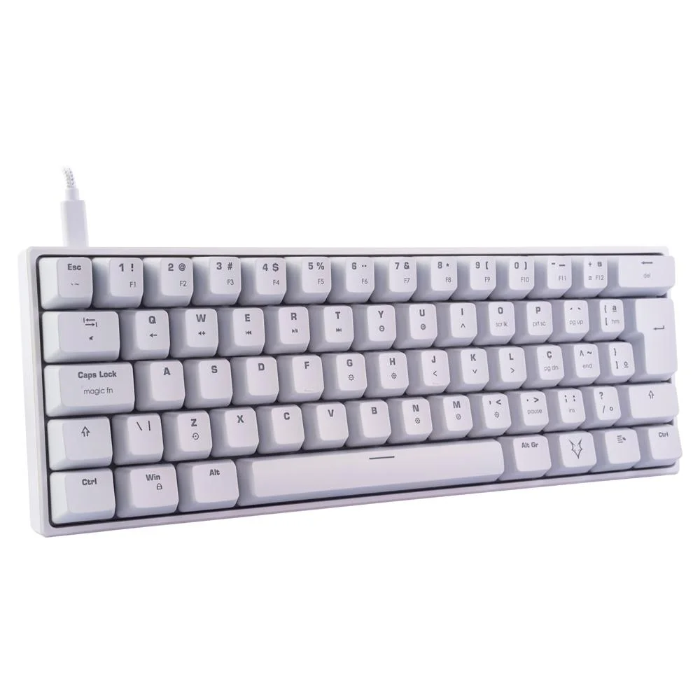 Teclado Mecânico Gamer Husky Blizzard RGB Switch Gateron Brown 60% ABNT2 Branco HTG001BRMA - Imagem 4