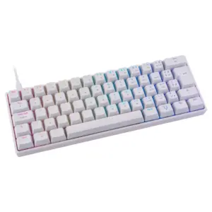 Teclado Mecânico Gamer Husky Blizzard RGB Switch Gateron Brown 60% ABNT2 Branco HTG001BRMA