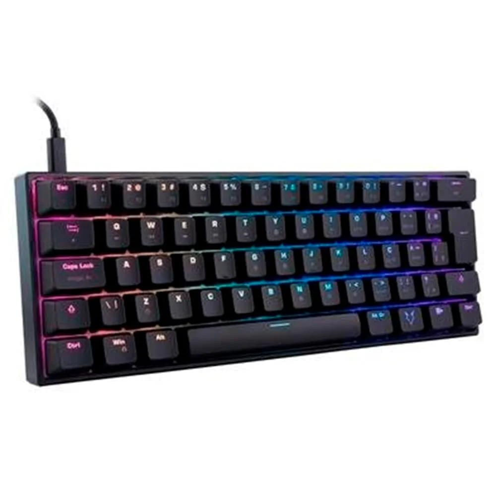 Teclado Mecânico Gamer Husky Blizzard 60% RGB Switch Gateron Red ABNT2 Preto HTG001PTVR - Imagem 1