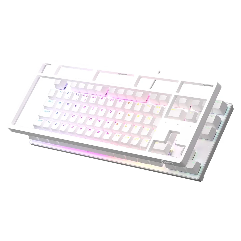 Teclado Mecânico Gamer Husky Sled TKL RGB Switch Gateron G Pro Brown ABNT2 Branco HTG500BRMA - Imagem 2