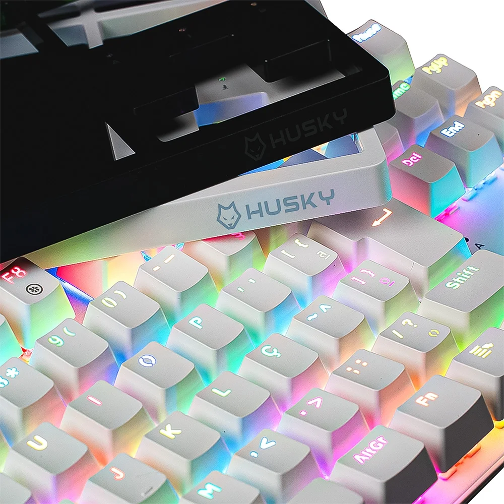 Teclado Mecânico Gamer Husky Sled TKL RGB Switch Gateron G Pro Brown ABNT2 Branco HTG500BRMA - Imagem 4