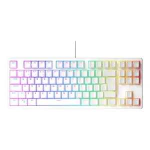 Teclado Mecânico Gamer Husky Sled TKL RGB Switch Gateron G Pro Brown ABNT2 Branco HTG500BRMA