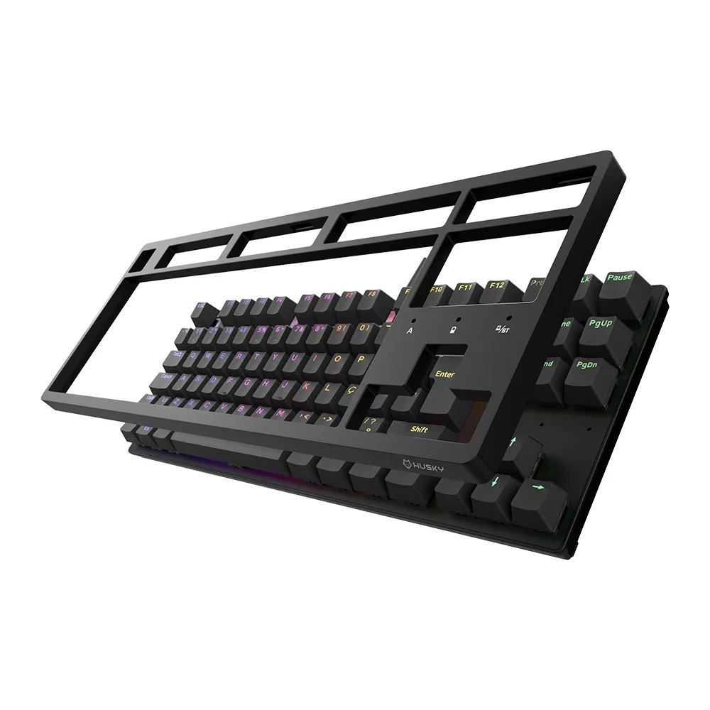 Teclado Mecânico Gamer Husky Sled TKL RGB Switch Gateron G Pro Red ABNT2 Preto HTG500PTVR - Imagem 2
