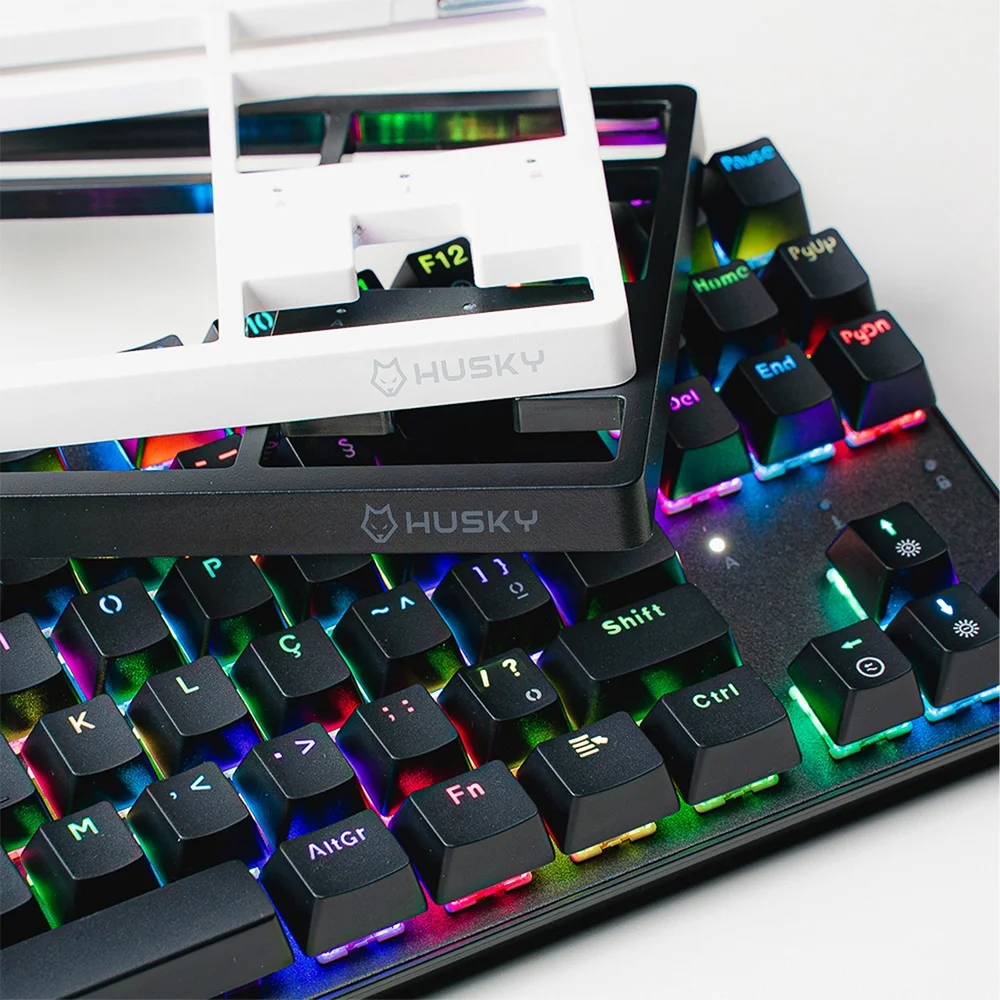 Teclado Mecânico Gamer Husky Sled TKL RGB Switch Gateron G Pro Red ABNT2 Preto HTG500PTVR - Imagem 4