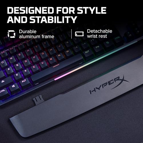 Teclado Mecânico Gamer HyperX Alloy MKW100 RGB Switch Red Full Size US Preto 4P5E1AA#ABA - Imagem 4