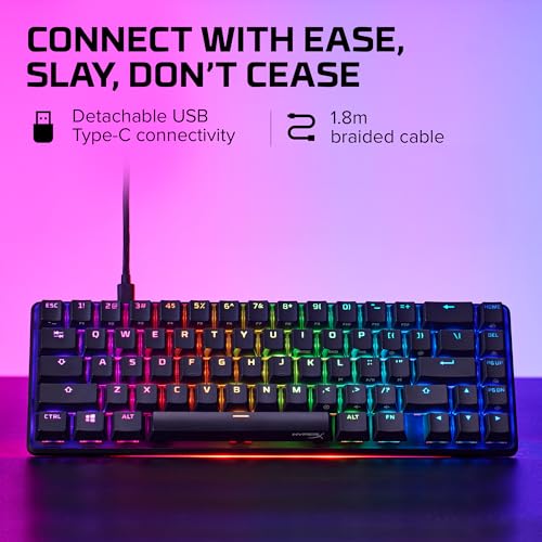 Teclado Mecânico Gamer HyperX Alloy Origins 65 Switch Red Layout 65% US Preto 4P5D6AA#ABA - Imagem 1