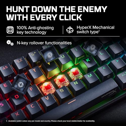 Teclado Mecânico Gamer HyperX Alloy Origins 65 Switch Red Layout 65% US Preto 4P5D6AA#ABA - Imagem 2
