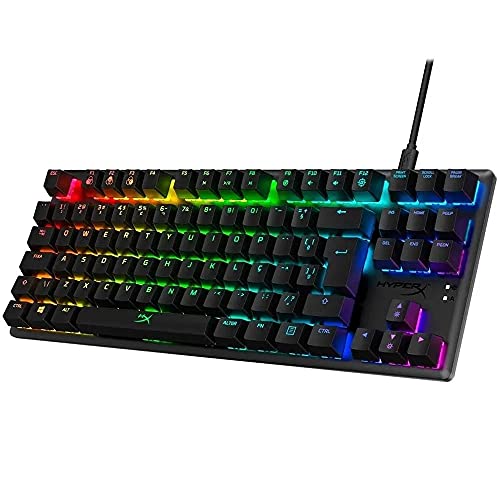Teclado Mecânico Gamer HyperX Alloy Origins Core RGB Switch HyperX Red USB-C ABNT2 Preto 4P5P3A2#AC4
