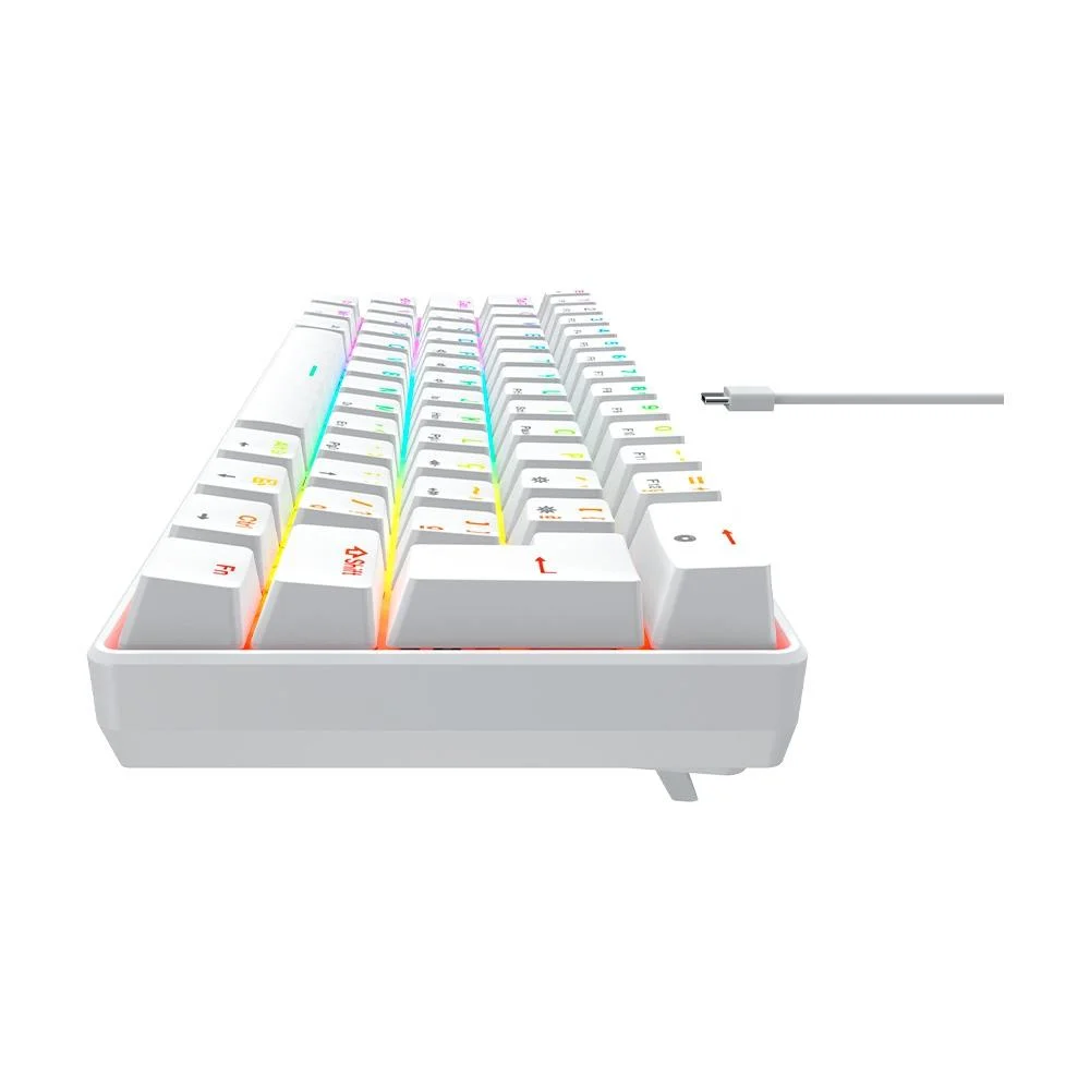Teclado Mecânico Gamer Hyrax Thunder HCK61 RGB Switch Red ABNT2 Branco HCK61W-RED-RGB - Imagem 2