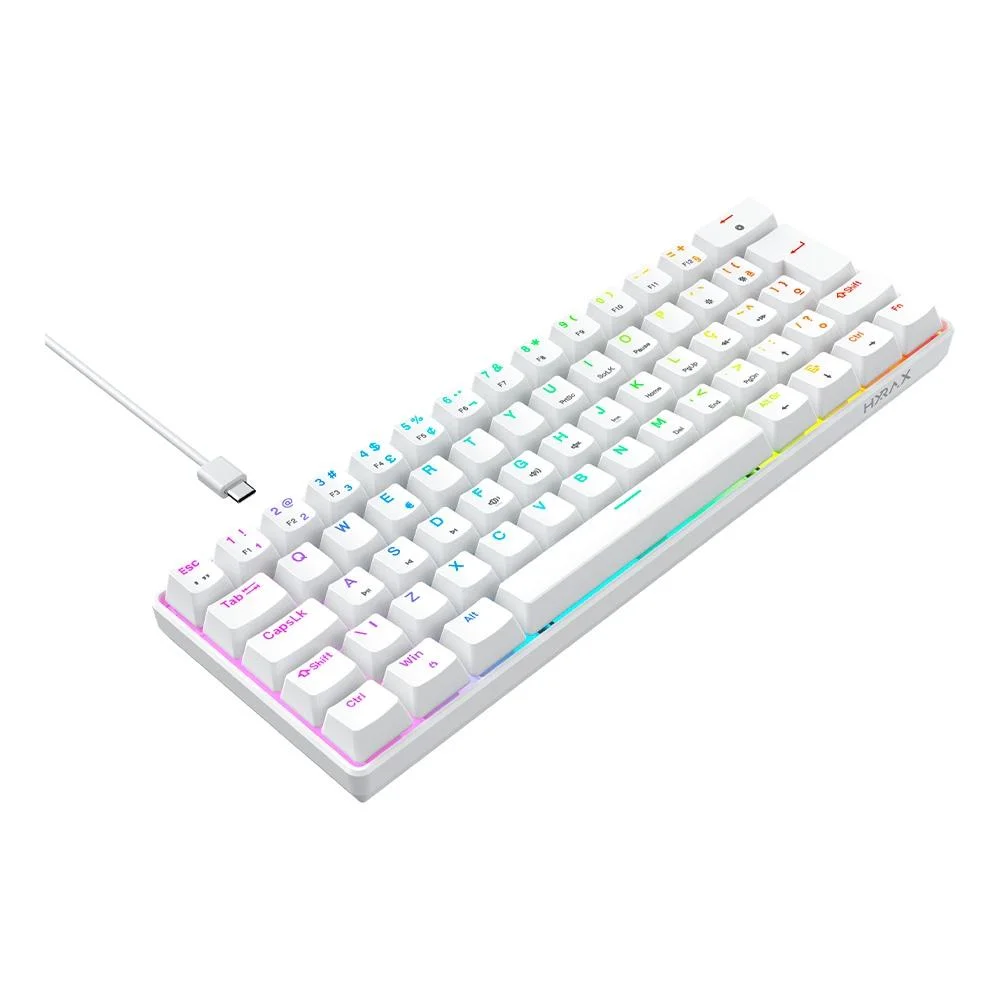 Teclado Mecânico Gamer Hyrax Thunder HCK61 RGB Switch Red ABNT2 Branco HCK61W-RED-RGB - Imagem 4
