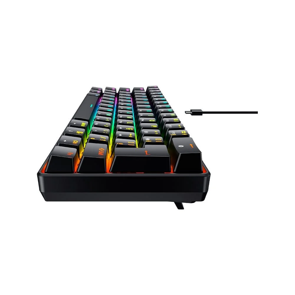Teclado Mecânico Gamer Hyrax Thunder HCK61 RGB Switch Red ABNT2 Preto HCK61B-RED-RGB - Imagem 2