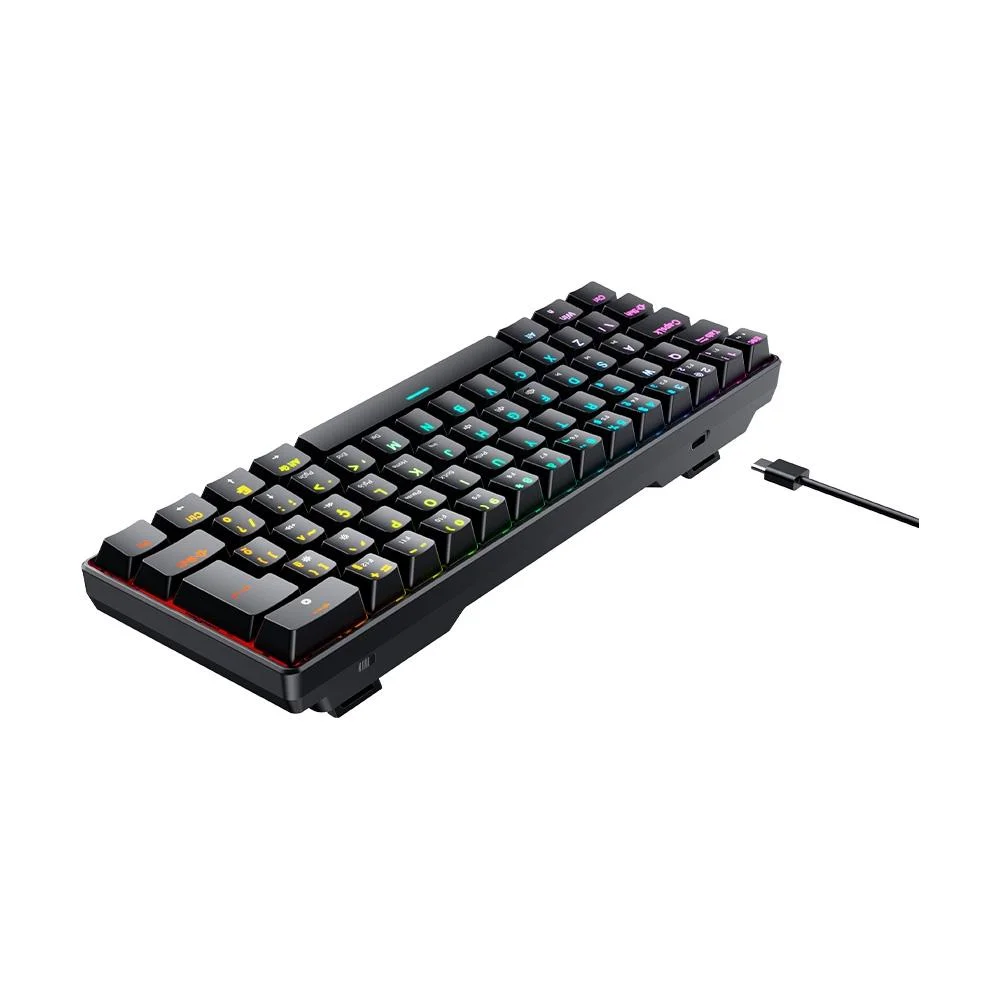 Teclado Mecânico Gamer Hyrax Thunder HCK61 RGB Switch Red ABNT2 Preto HCK61B-RED-RGB - Imagem 3