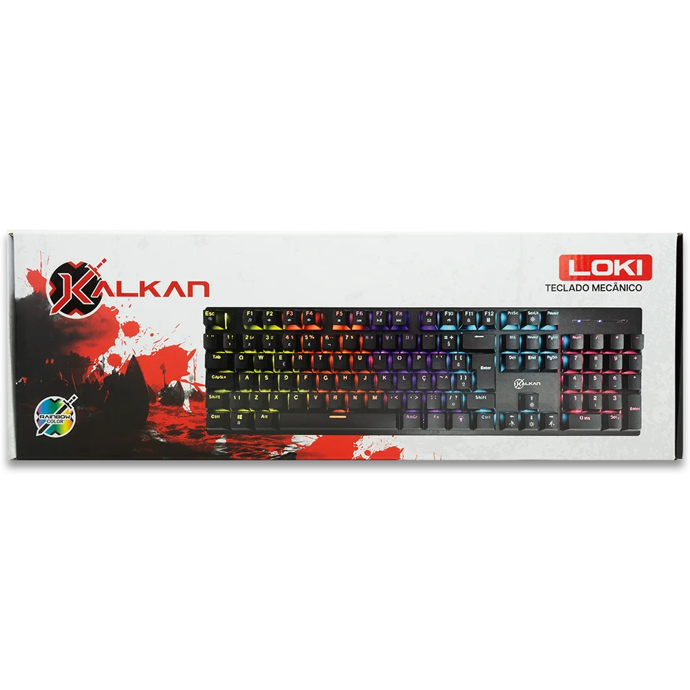 Teclado Mecânico Gamer Kalkan Loki Rainbow Switch Brown Full Size - Imagem 2