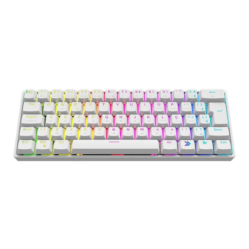 Teclado Mecânico Gamer KBM! GAMING TG600 RGB Switch Gateron Blue 60% ABNT2 Branco KGTG600BRAZ - Imagem 2