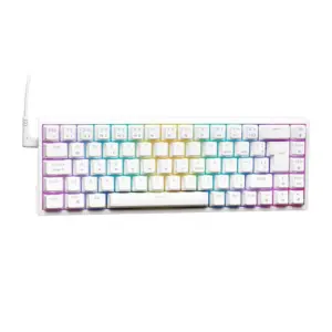 Teclado Mecânico Gamer KBM! GAMING TG700 RGB Switch Gateron Red 65% ABNT2 Branco KGTG700BRVR