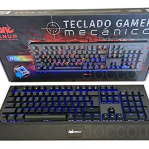 Teclado Mecânico Gamer Knup LED Switch Azul Anti-Ghosting KP-TM005