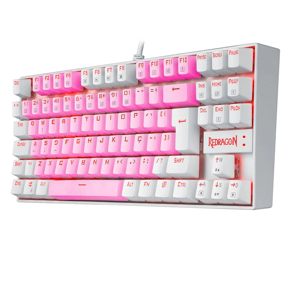Teclado Mecânico Gamer Redragon Kumara Switch Blue Rosa e Branco K552PW - Imagem 3