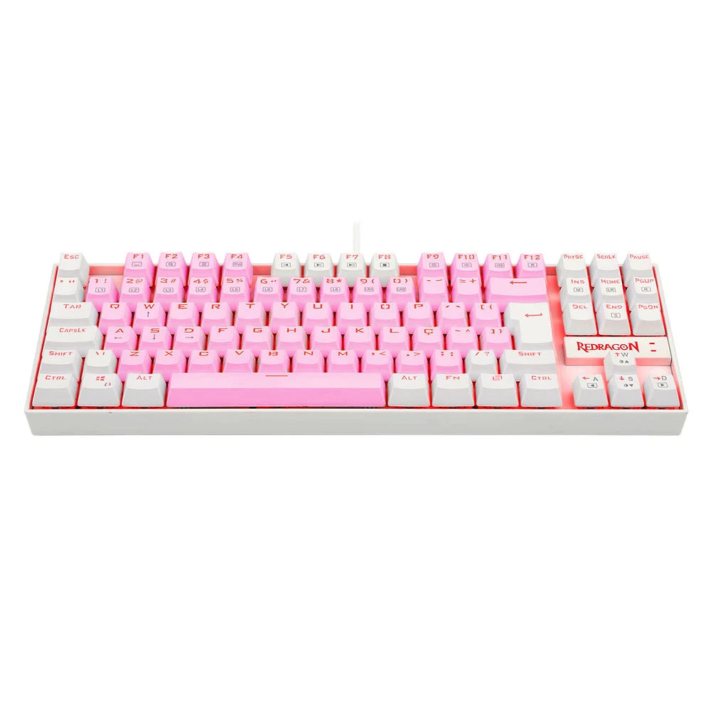 Teclado Mecânico Gamer Redragon Kumara Switch Blue Rosa e Branco K552PW - Imagem 4