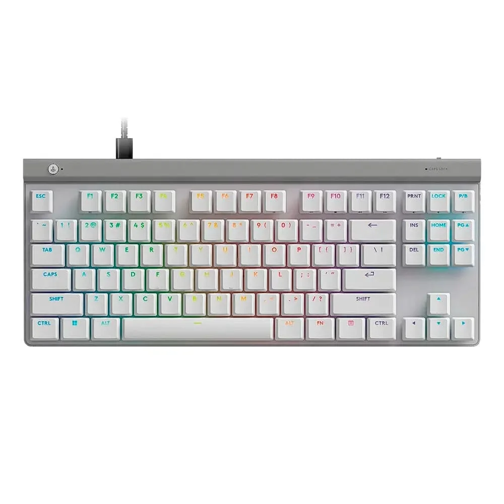 Teclado Mecânico Gamer Logitech G515 TKL RGB Lightsync Switch GL Brown Tactile USB-C Branco 920-012869 - Imagem 1