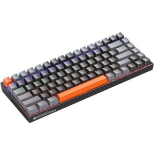 Teclado Mecânico Gamer Machenike K500A-B84 RGB Switch Huano Brown 75% TKL Hot-Swappable Cinza Escuro e Laranja K500A-B84 LG HRD EN