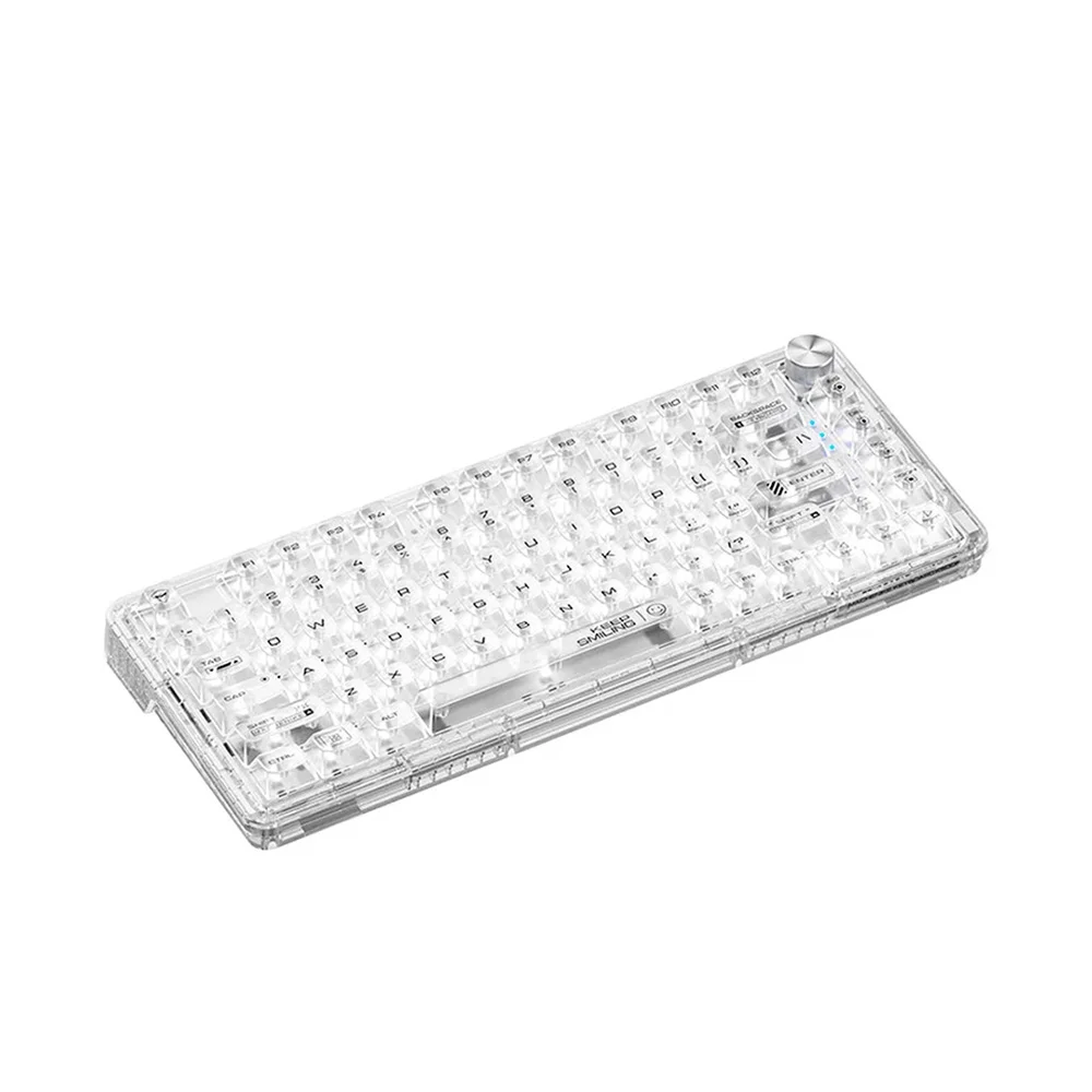 Teclado Mecânico Gamer Machenike K500f-B81 Crystal 75% Switch Crystal Tátil Hot-Swappable Branco Transparente K500F-B81 WH BX - Imagem 3