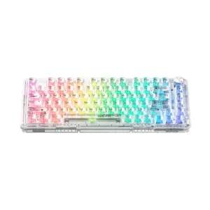 Teclado Mecânico Gamer Machenike K500f-B81 Crystal 75% Switch Crystal Tátil Hot-Swappable Branco Transparente K500F-B81 WH BX