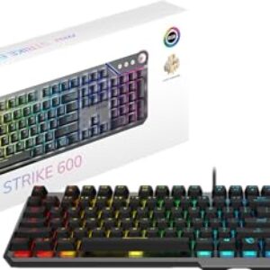 Teclado Mecânico Gamer MSI Strike 600 RGB Switch Silencioso USB 2.0 US Preto STRIKE600
