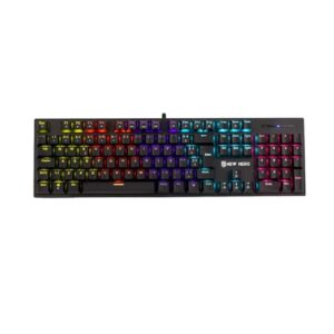 Teclado Mecânico Gamer New Hero Prisma Rainbow Switch Blue USB ABNT2 Preto