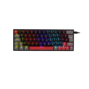 Teclado Mecânico Gamer New Hero Titan Mini 60% Rainbow Switch Blue USB ABNT Preto e Cinza