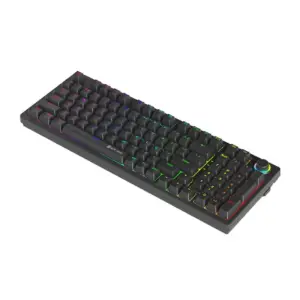 Teclado Mecânico Gamer New Hero Warlock Rainbow Switch Blue USB ABNT Preto