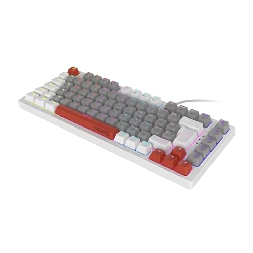 Teclado Mecânico Gamer PCYES Kirin White Ghost 75% LED Rainbow Switch Red PTKRWG75RD - Imagem 1