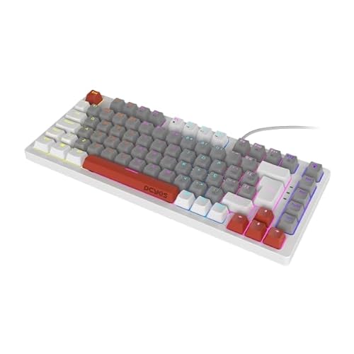 Teclado Mecânico Gamer PCYES Kirin White Ghost 75% LED Rainbow Switch Red PTKRWG75RD - Imagem 3