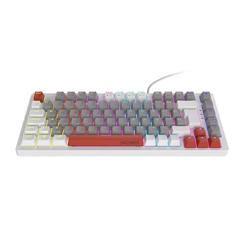 Teclado Mecânico Gamer PCYES Kirin White Ghost 75% LED Rainbow Switch Red PTKRWG75RD