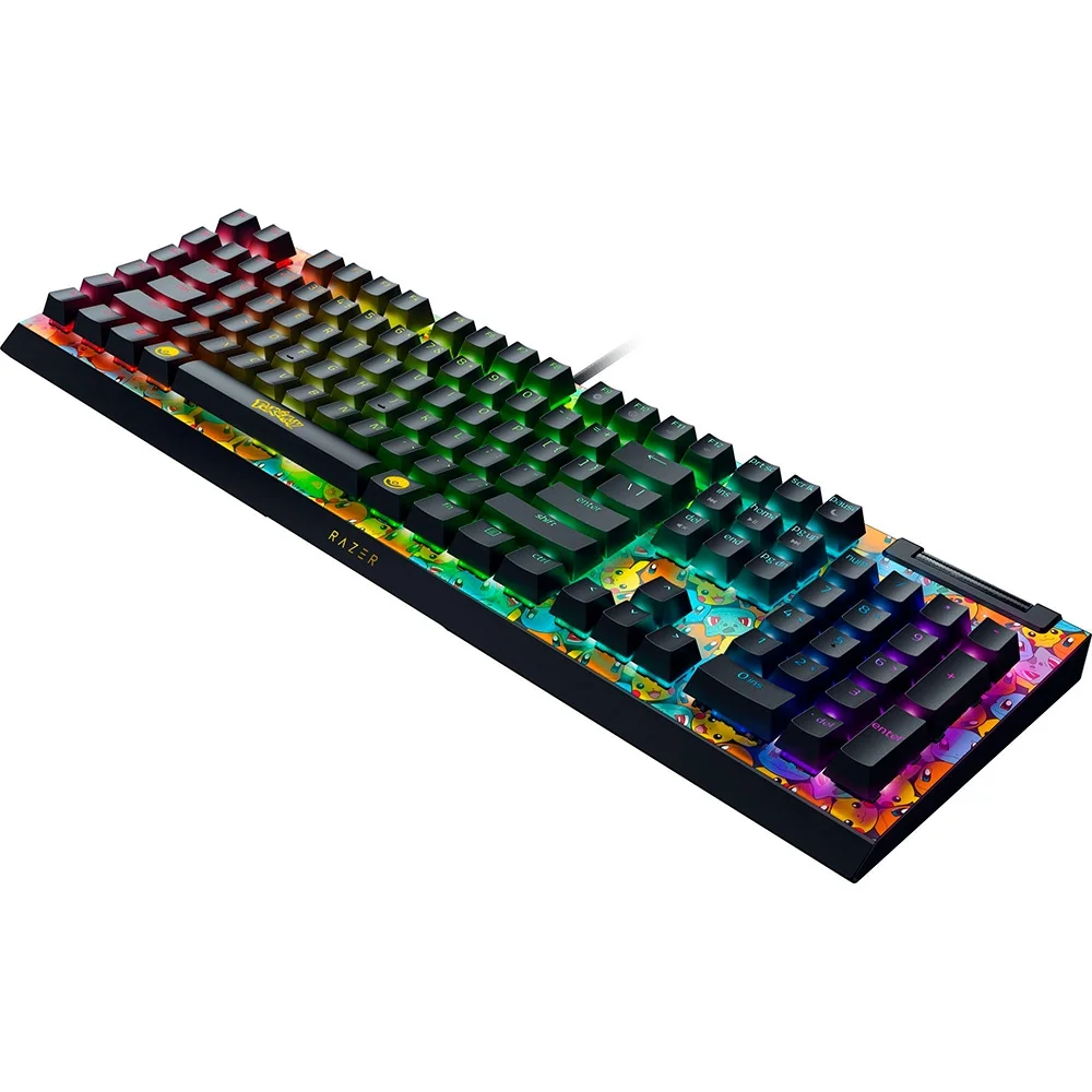 Teclado Mecânico Gamer Razer BlackWidow V4 X Chroma RGB Switch Green Pokémon Kanto Starters Edition Layout US RZ03-04704200-R3M1 - Imagem 3