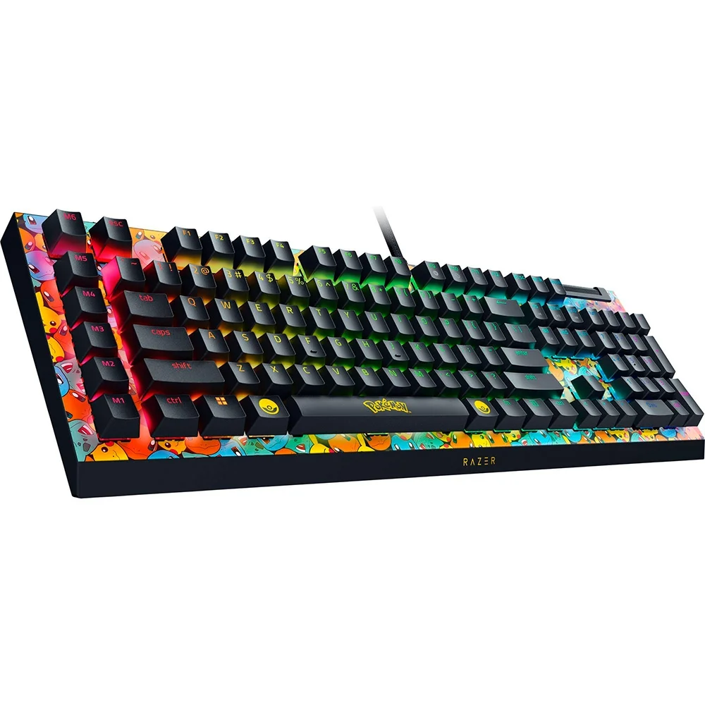 Teclado Mecânico Gamer Razer BlackWidow V4 X Chroma RGB Switch Green Pokémon Kanto Starters Edition Layout US RZ03-04704200-R3M1 - Imagem 4
